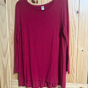 Old Navy Women's Deep Red Long Sleeve Tee
